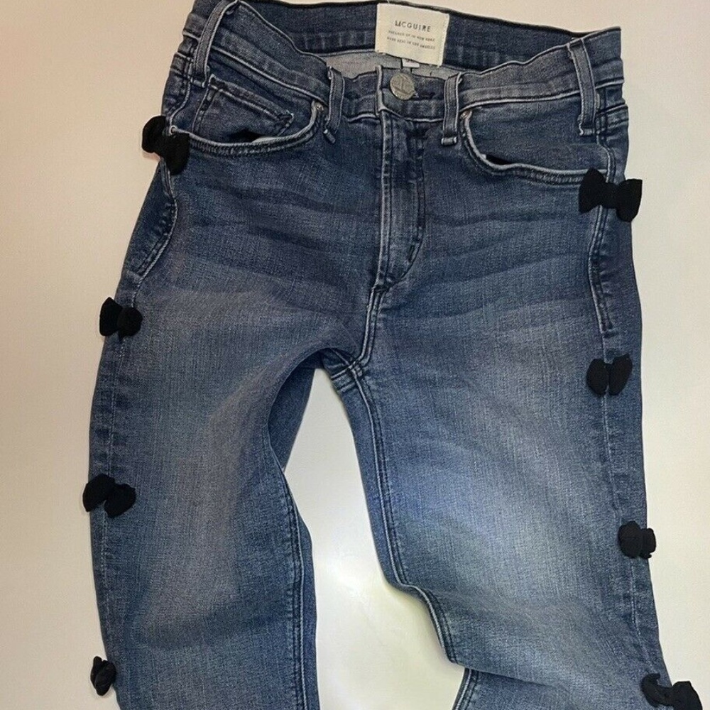 Women McGuire Anthropologie bow tie skinny jeans size 25 2 mrs mid